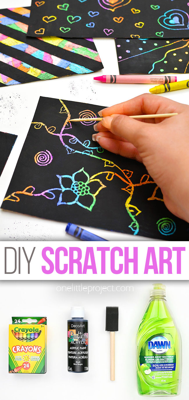 How to make scratch art with crayons