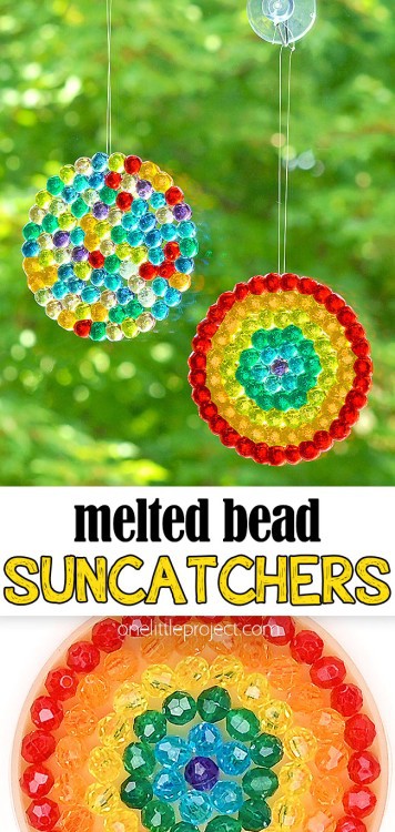 Melted Bead Suncatchers | Easy DIY Suncatchers With Plastic Beads