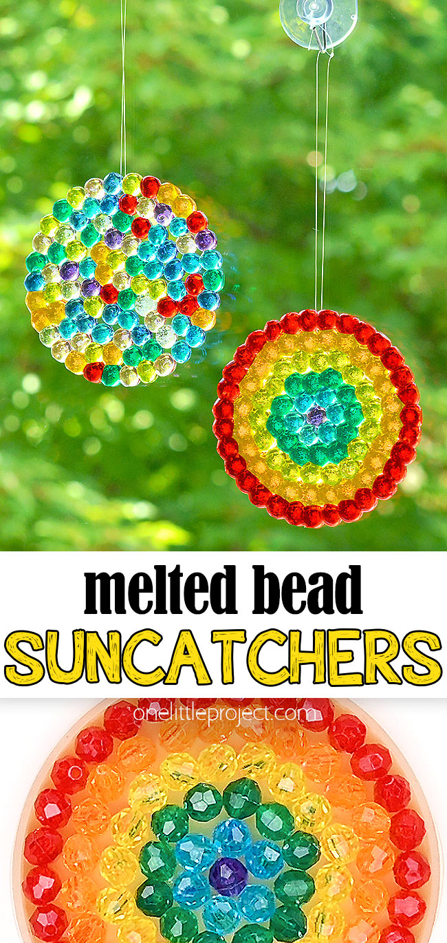 DIY suncatchers made with melted beads