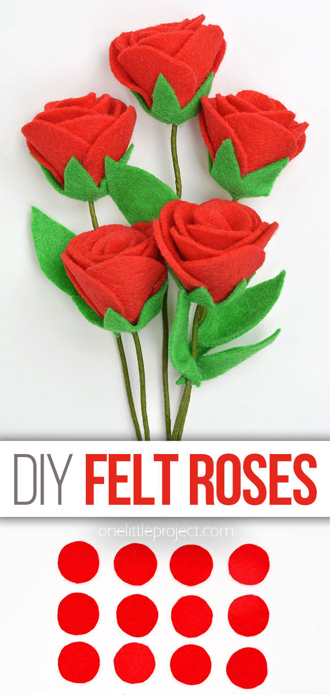 Easy felt roses DIY