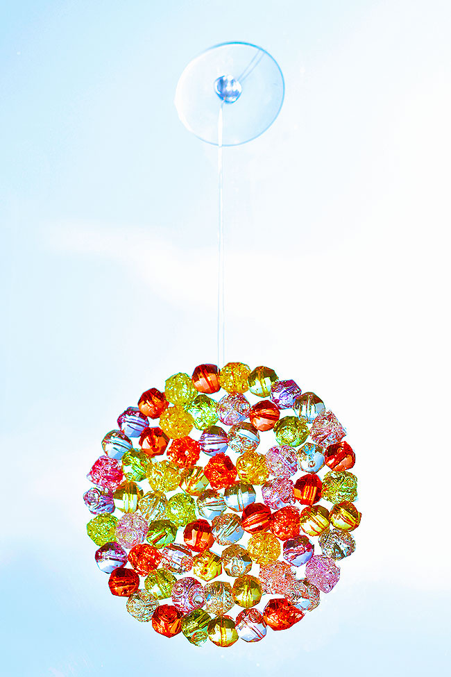 Suncatcher with large melted acrylic beads