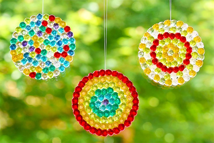 DIY suncatchers made with melted beads