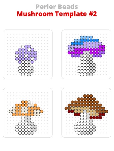 Free downloadable mushroom Perler bead patterns
