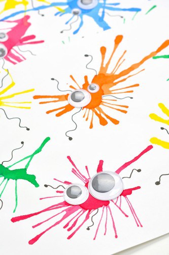 Monster Blow Painting with Straws | Blow Paint Monsters Craft
