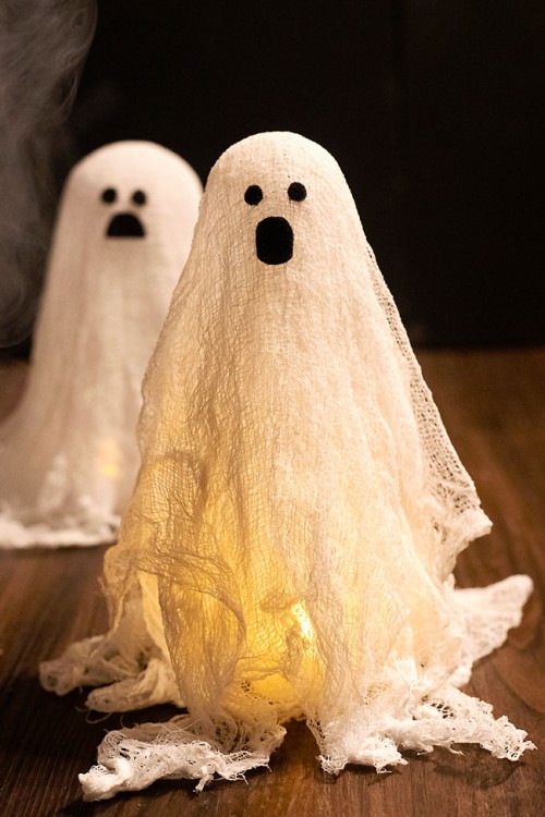 Halloween Craft - Cheesecloth Ghost