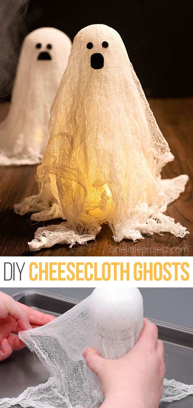 Cheesecloth ghost with glue