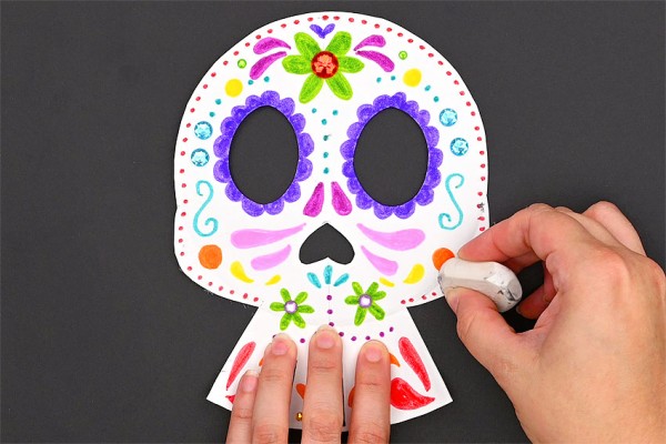Paper Plate Day of the Dead Mask | DIY Sugar Skull Craft for Kids