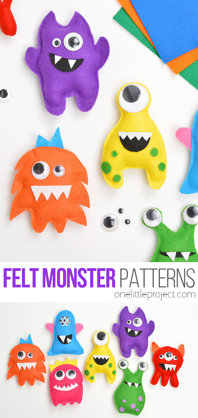 7 free, printable no-sew felt monster patterns