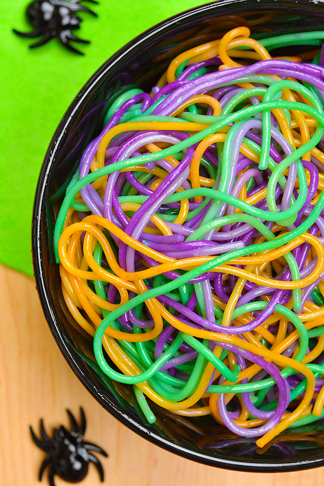 Dyed pasta for Halloween