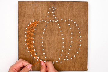 DIY Pumpkin String Art | Free Printable String Art Pumpkin Template!