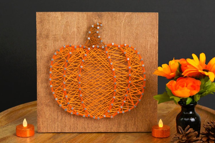 Pumpkin string art pattern