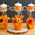 Pumpkin Wine Glass Candle Holders