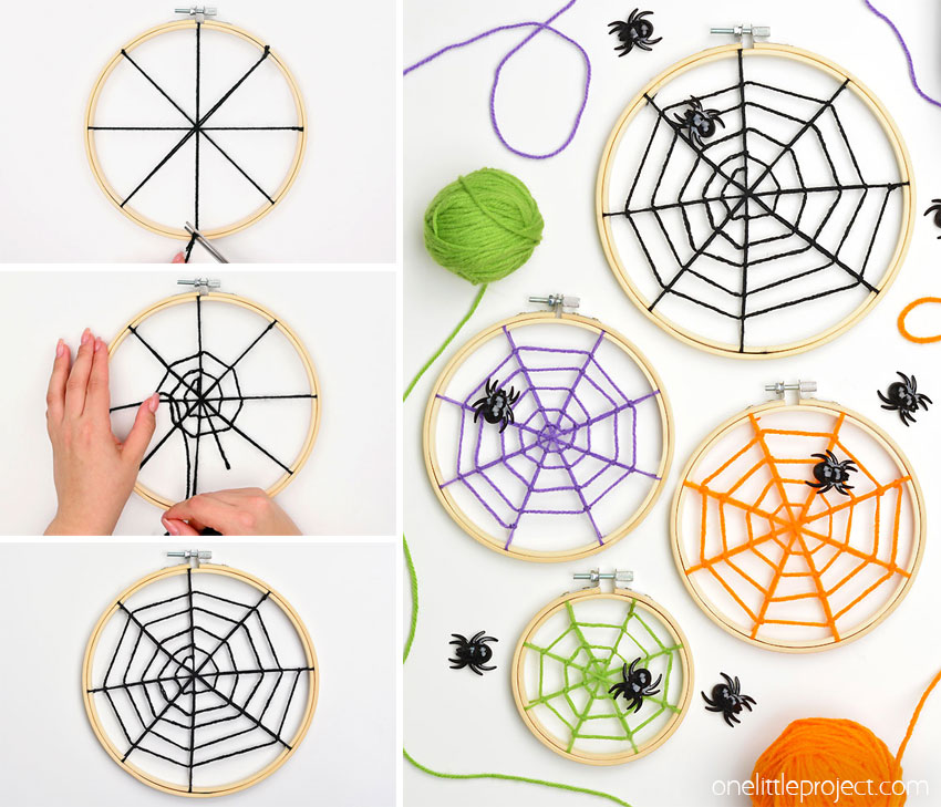 How to make a yarn spider web
