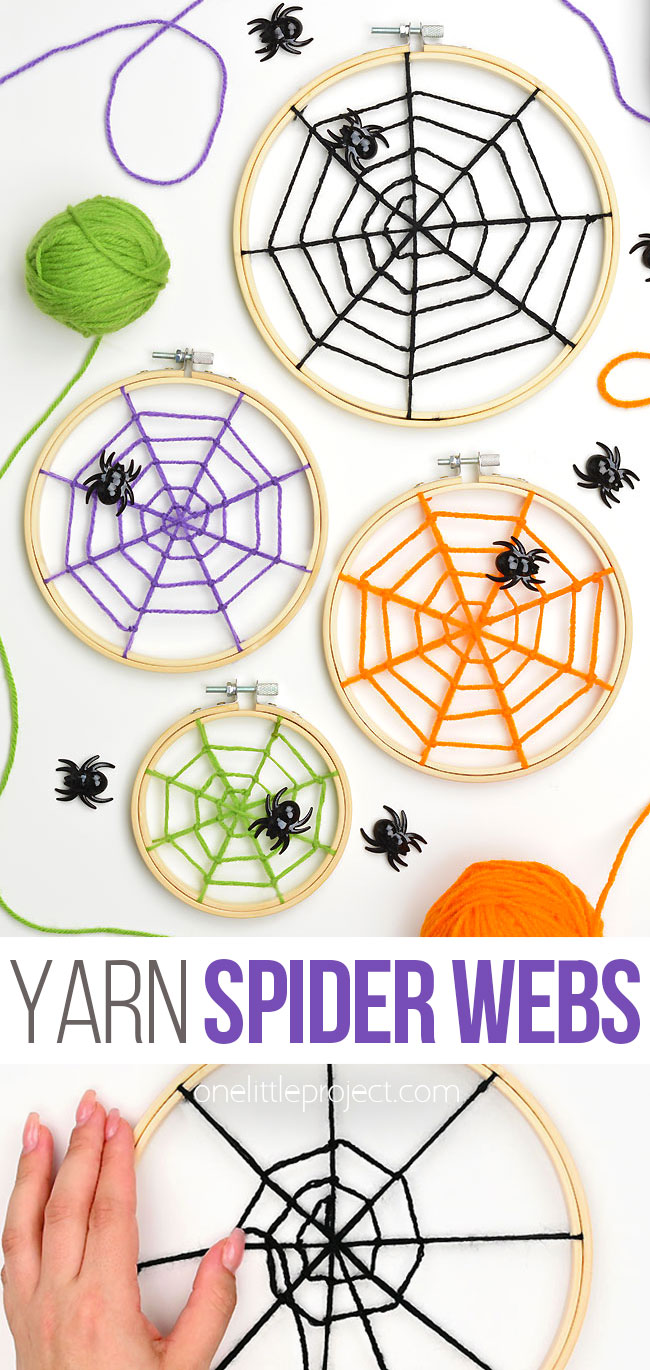 DIY yarn spider web