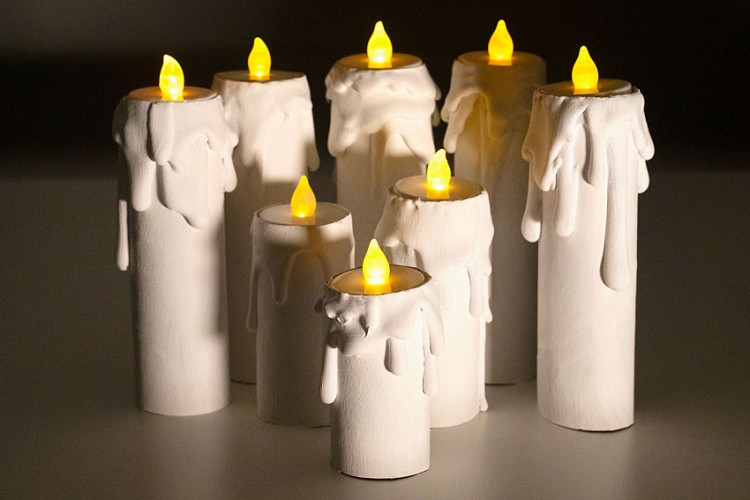 Paper towel roll candles
