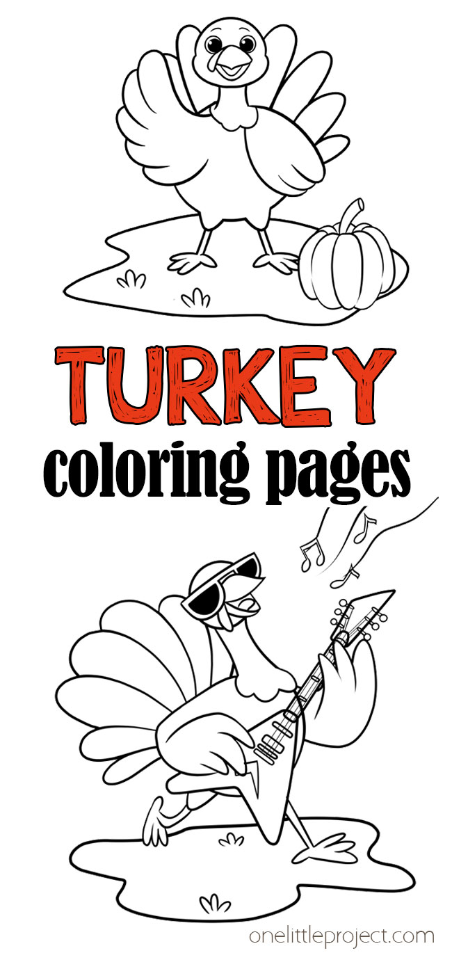 Free, printable turkey coloring sheets