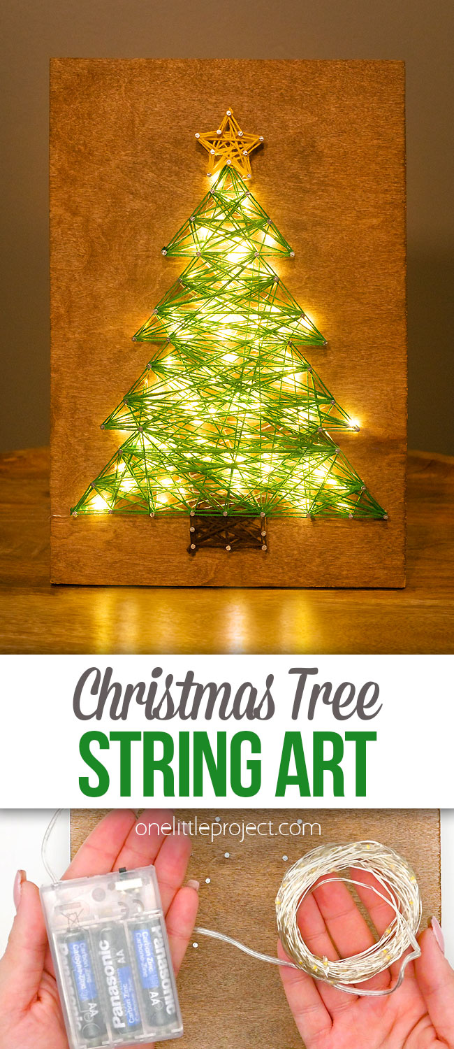 DIY string art Christmas tree