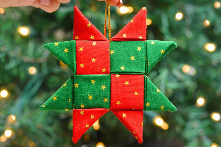 Folded fabric star ornaments