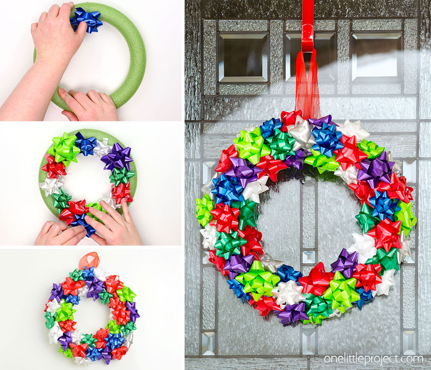 DIY Christmas bow wreath