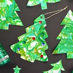 Marbled Christmas Tree Ornaments