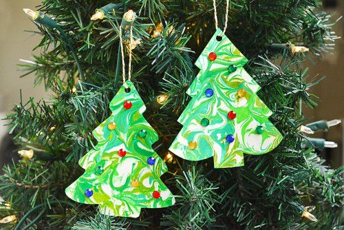 Marbled Christmas Trees