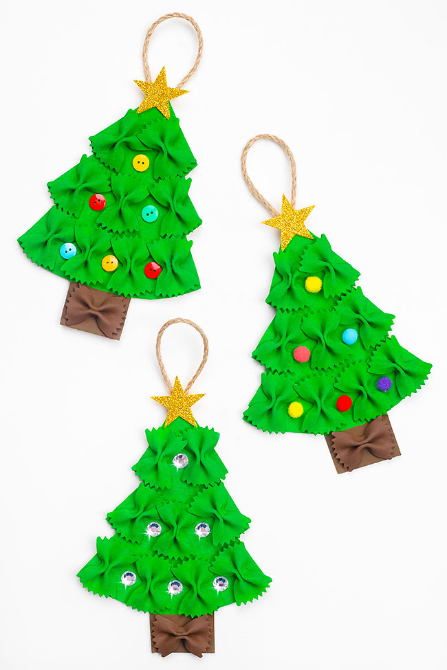 Christmas tree shaped pasta ornaments