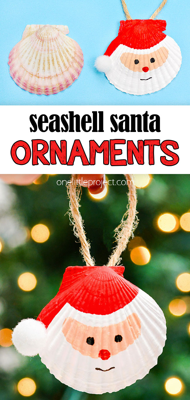 Seashell Santa Claus ornaments