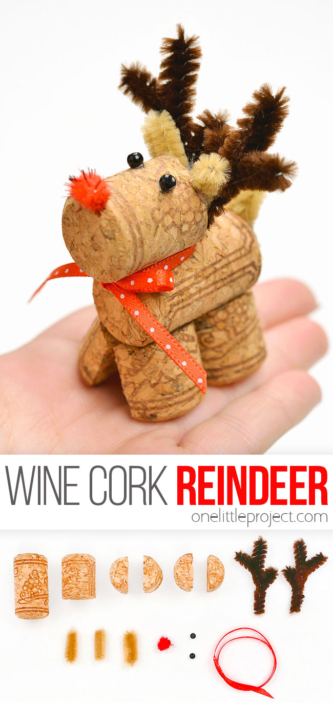 Cork reindeer Christmas craft