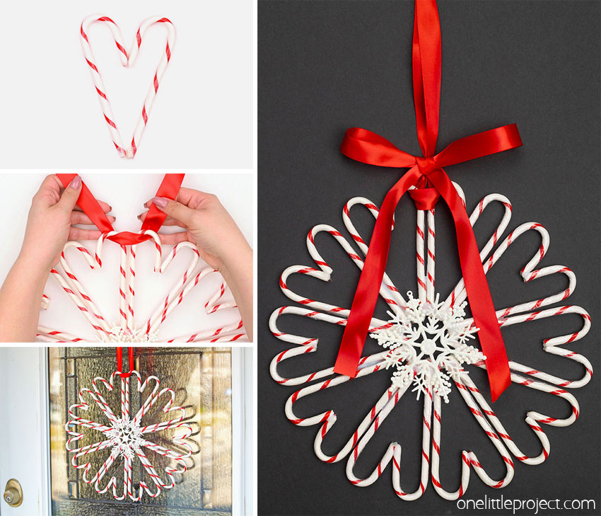 How to make a candy cane wreath