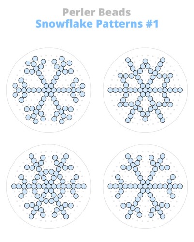 Free printable Perler bead snowflake patterns