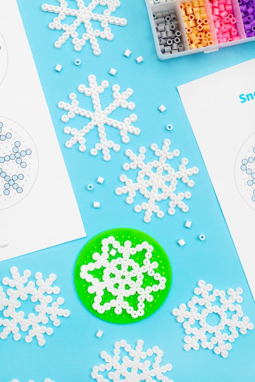 Winter Crafts for Kindergarten - Perler Bead Snowflake