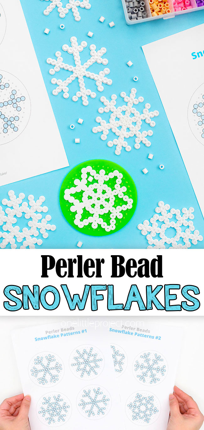 Fun and easy Perler bead snowflakes