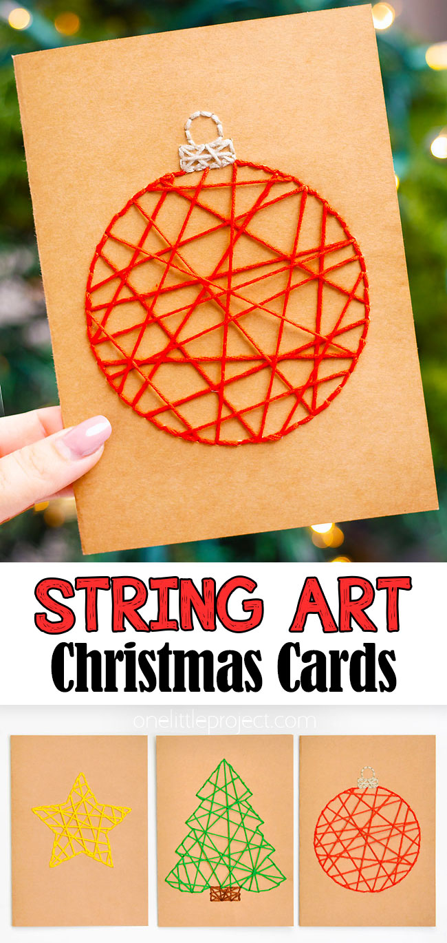 Free pattern for a string art Christmas card