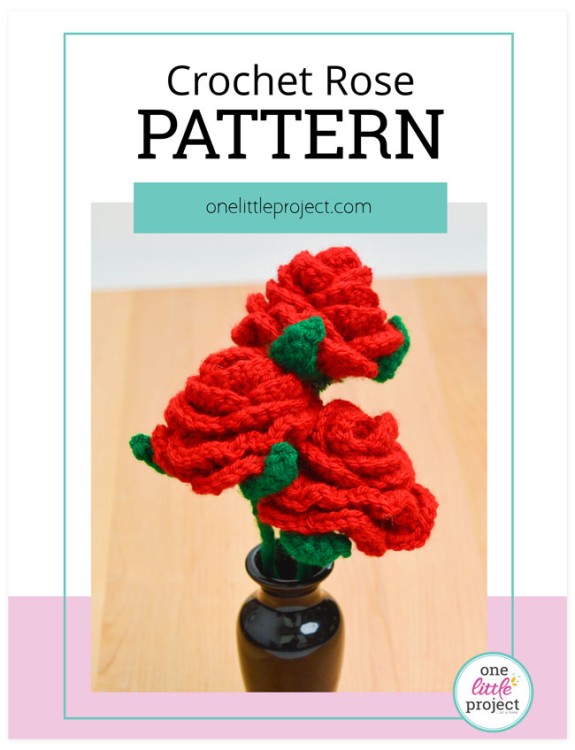 Cover page of a crochet rose pattern