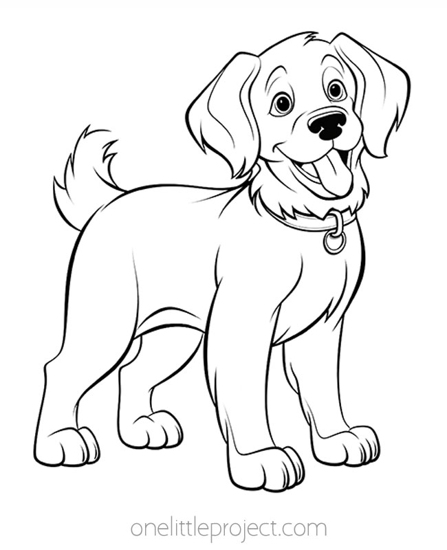 Golden retriever coloring page