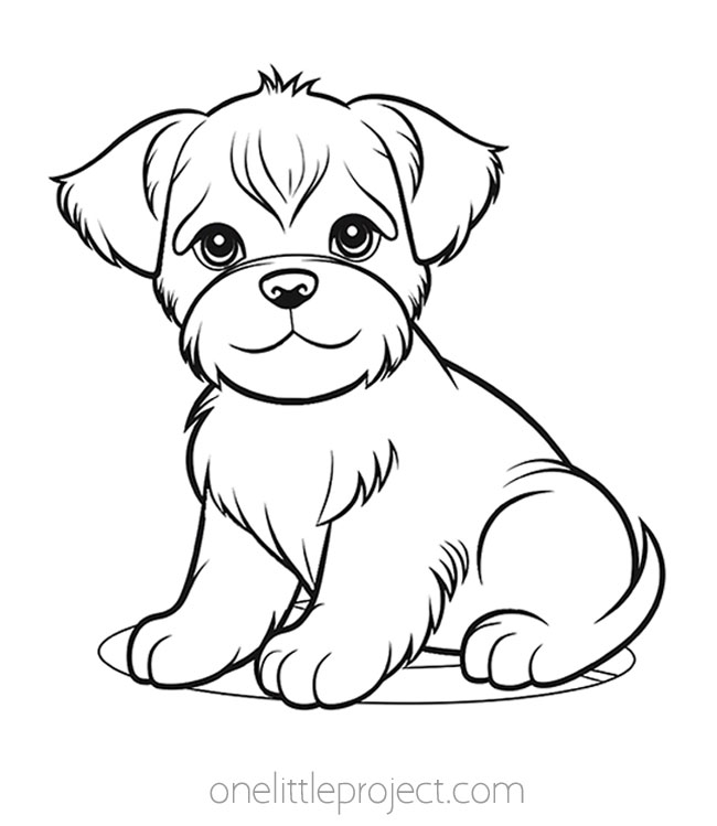 Cute puppy coloring sheet