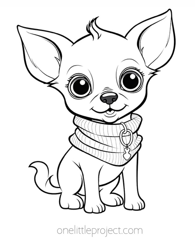 Chihuahua coloring sheet