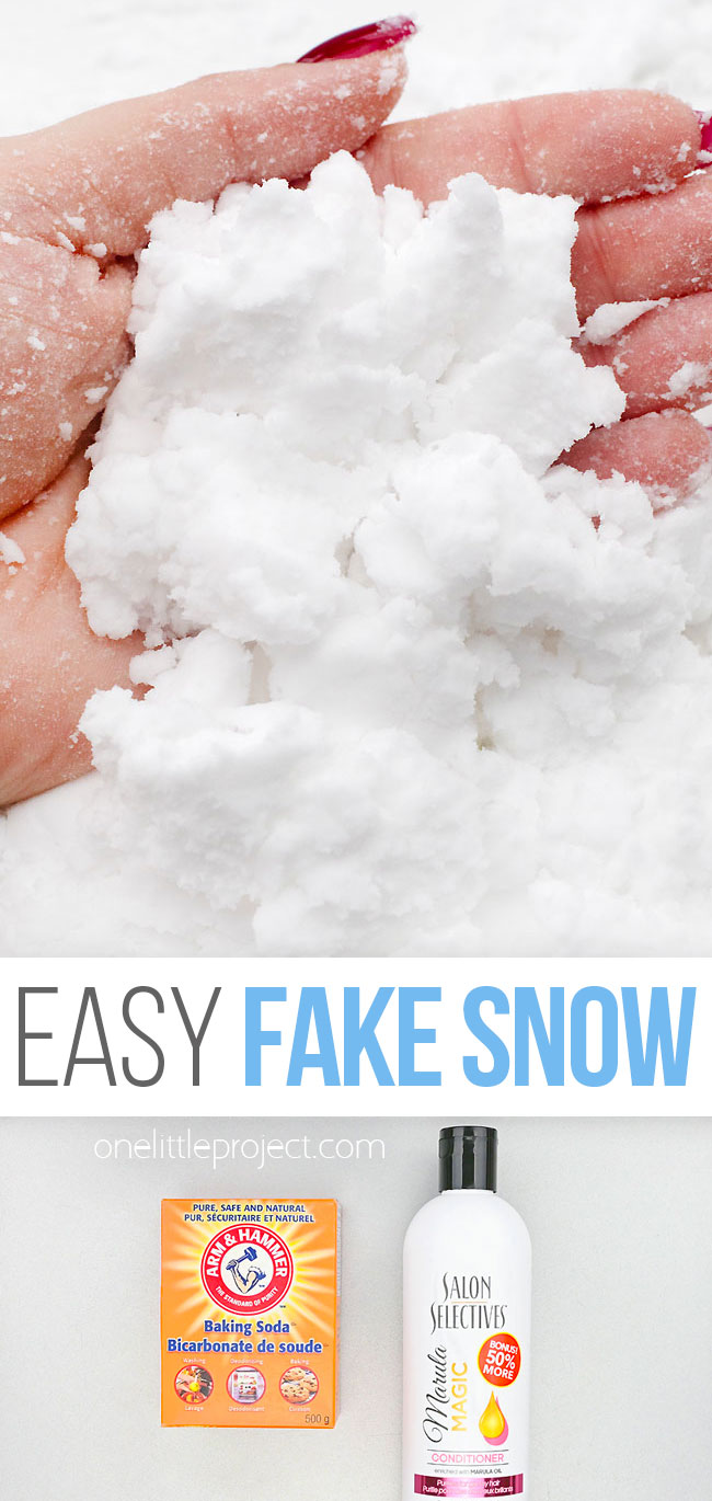 Fun and easy fake snow recipe for kids sensory play
