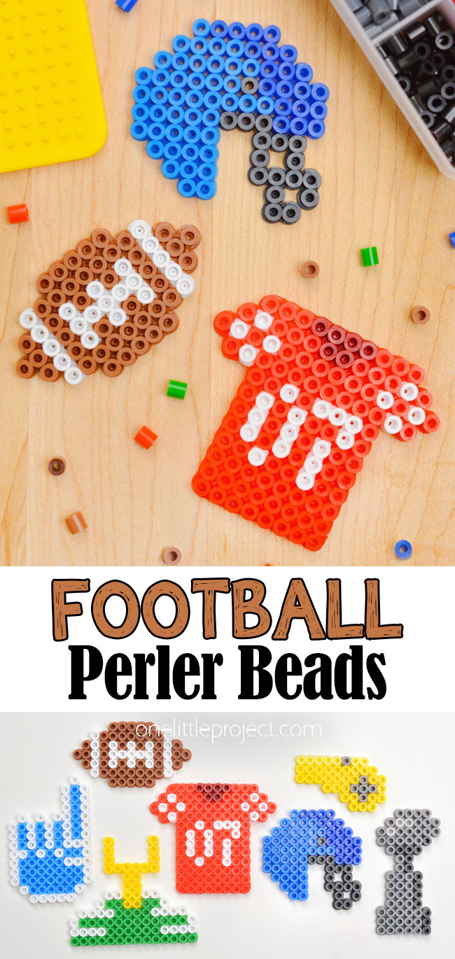 Free patterns for football and Super Bowl Perler bead designs