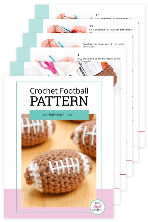 Free printable pattern for a crochet football