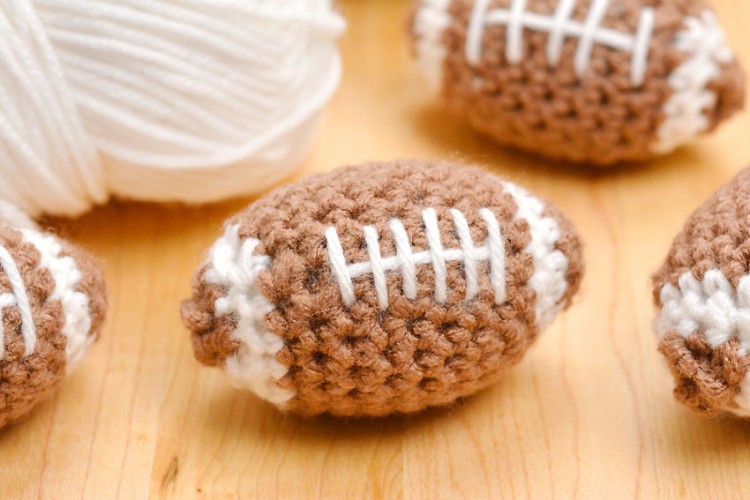 Free crochet football pattern