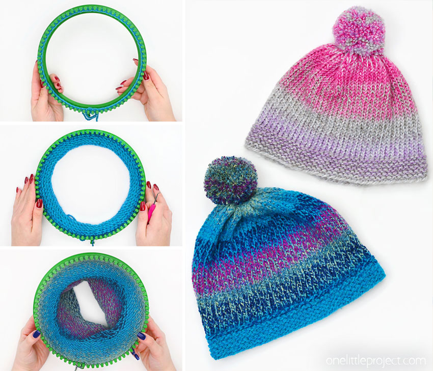 DIY loom knitting hat