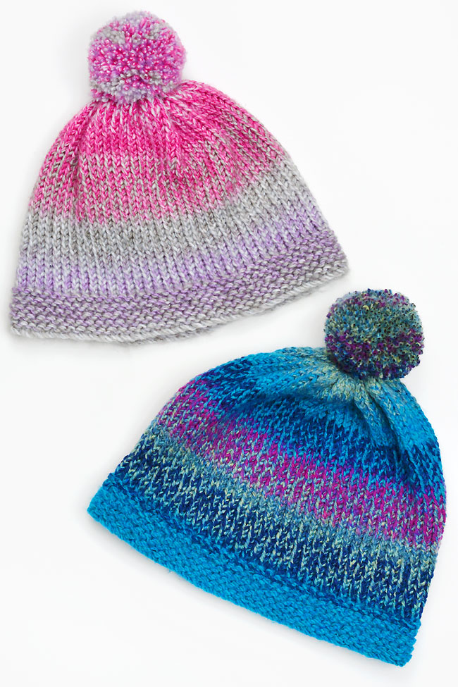 DIY winter hats made with loom knitting