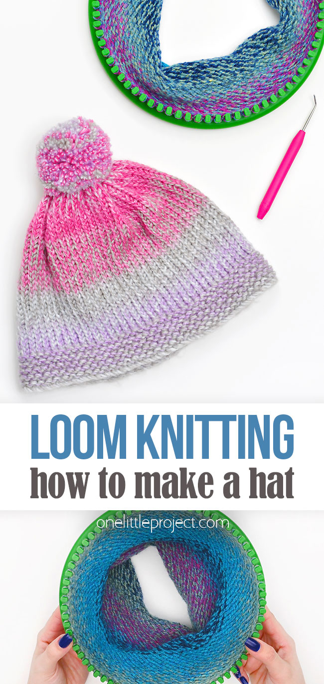 How to loom knit a winter hat