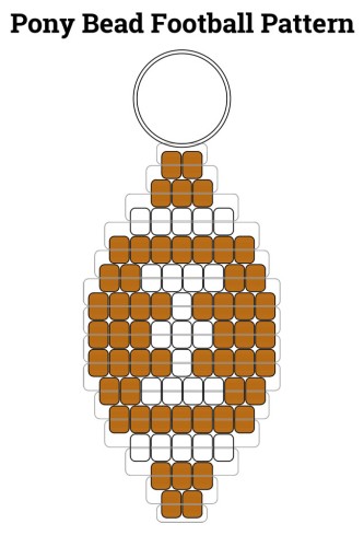Free pony bead keychain pattern for an American football