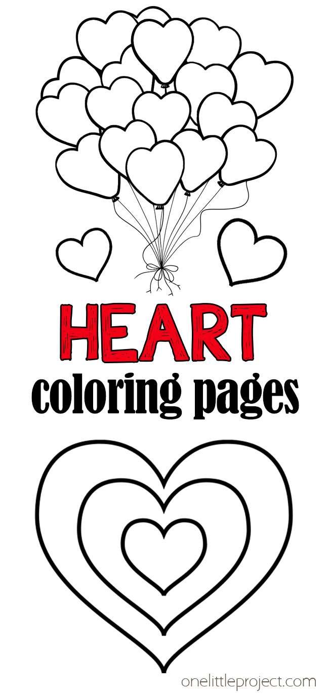Free printable heart coloring pages for Valentine's Day