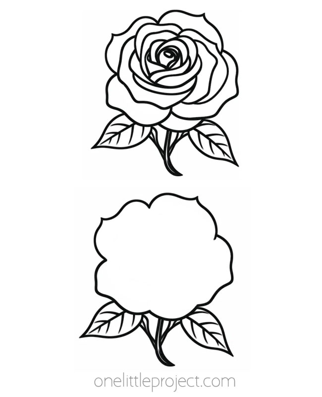 Simple Rose Drawing Outline