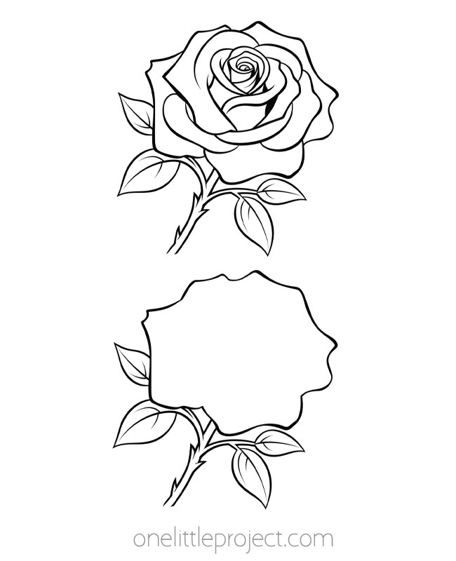 Rose Drawing Outline