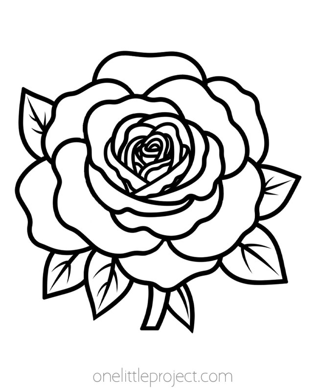 Rose Line Art Black Rose Outline Rose Svg Floral Svg Rose Clip Art Rose  Template Flower Line Art - Etsy