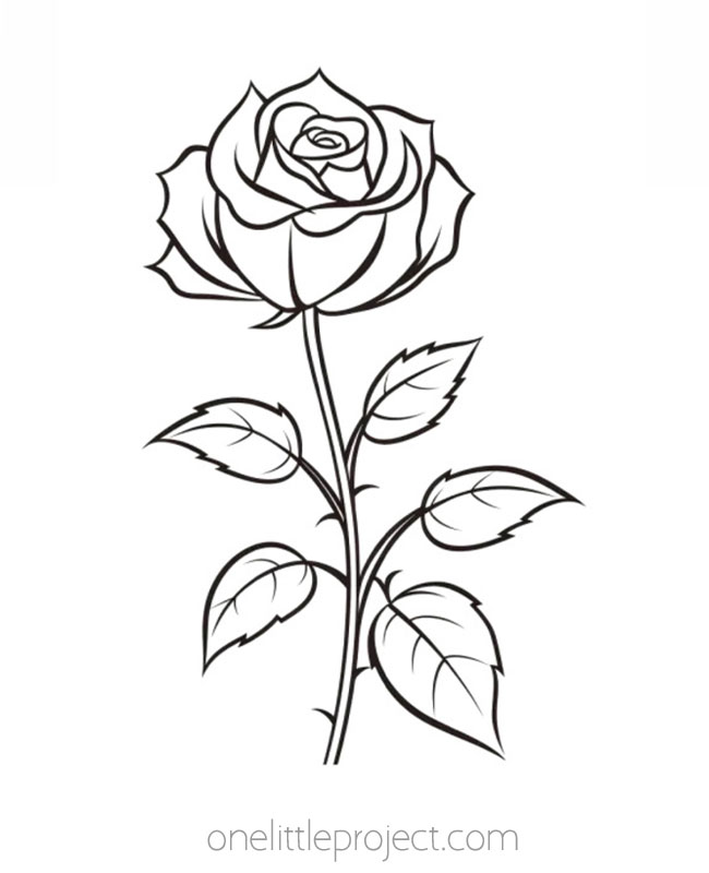 Simple Rose Outline  Free, Printable Rose Templates